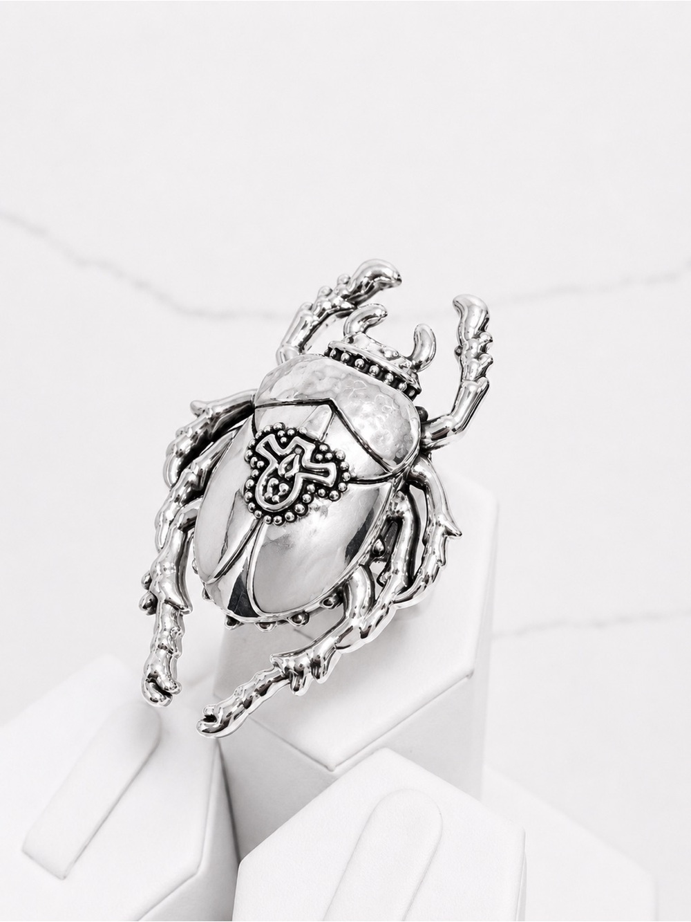 Sterling Silver Scarab Beetle Statement Ring